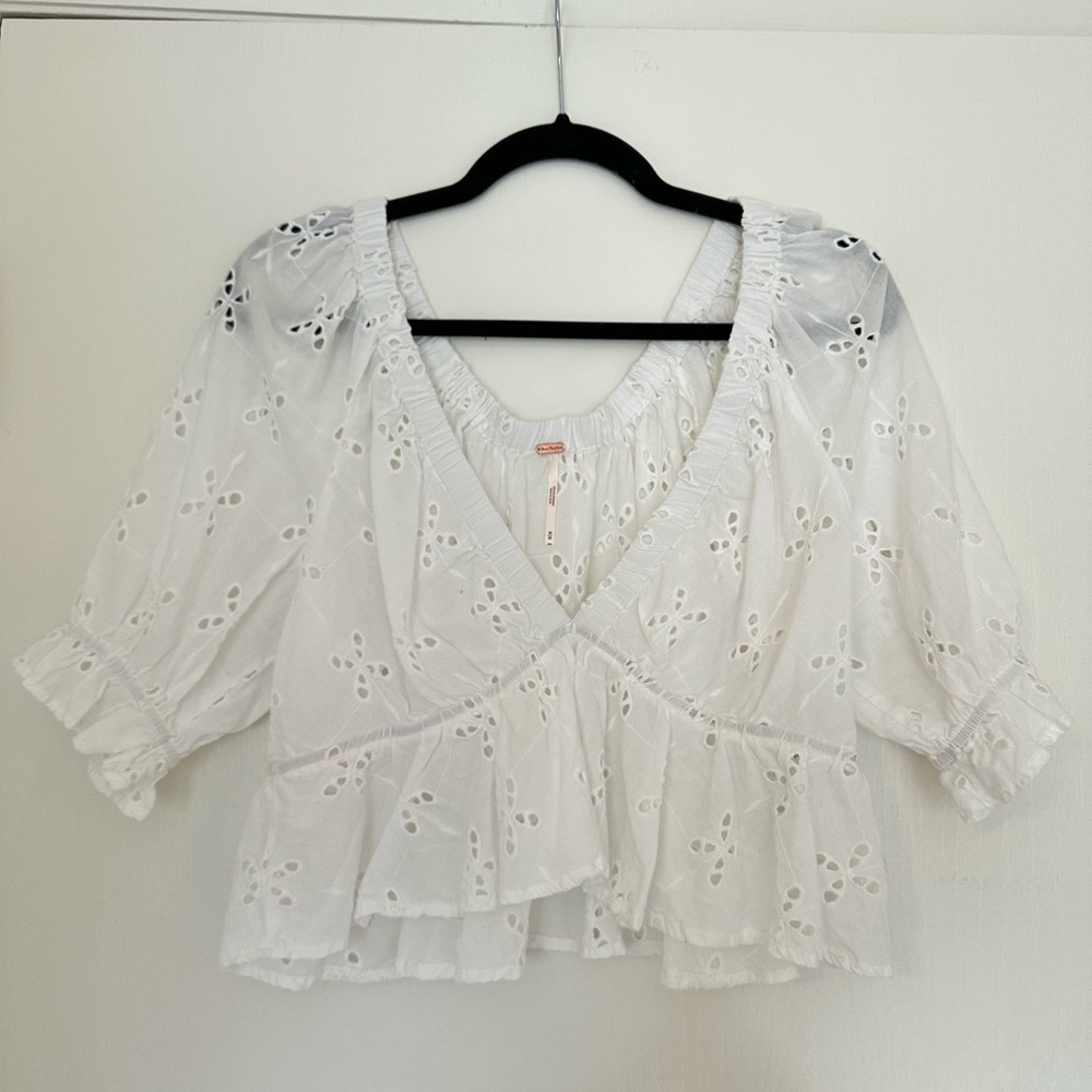 Free People Gardenia Top in Optic White - Medium